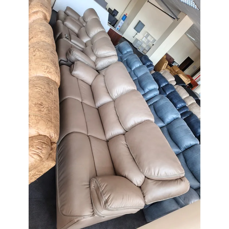 Luxurious Beige 7 seater Recliner Sofa with Plush Cushions
